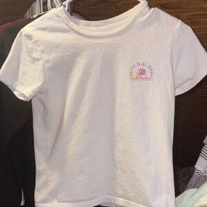 Vans White Short-Sleeve Tee with Pink & Orange U.S. Open Graphic